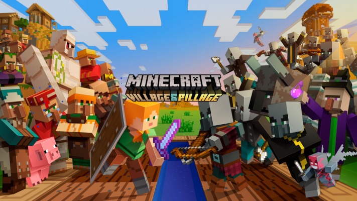 Minecraft: Village and Pillage. Desktop wallpaper