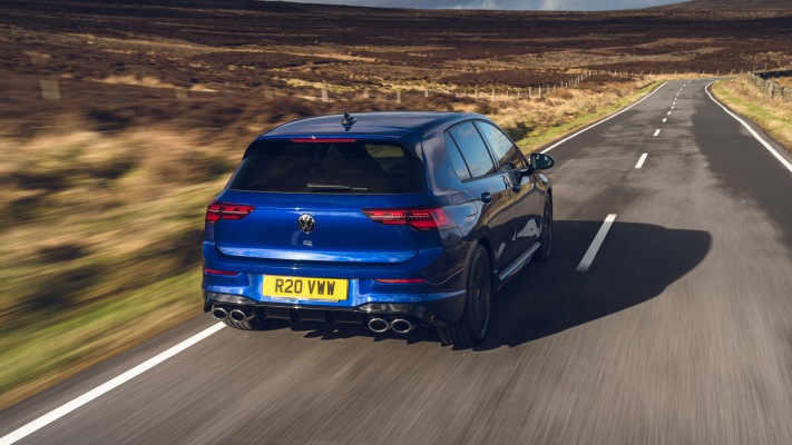 Volkswagen Golf VIII R UK Version 2021. Desktop wallpaper