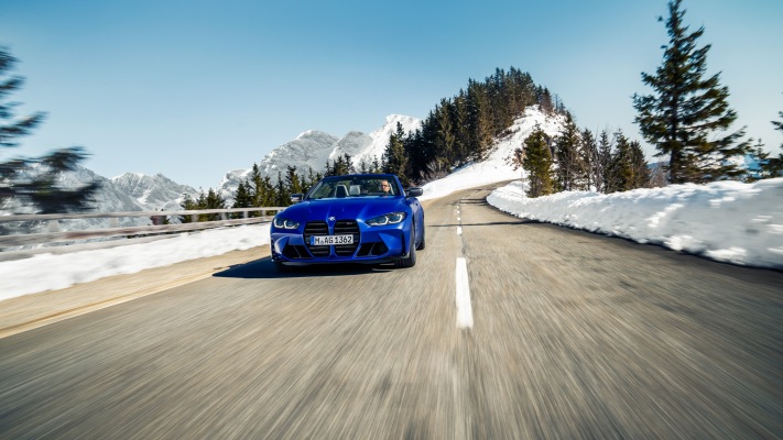 BMW M4 Competition Convertible M xDrive 2022. Desktop wallpaper