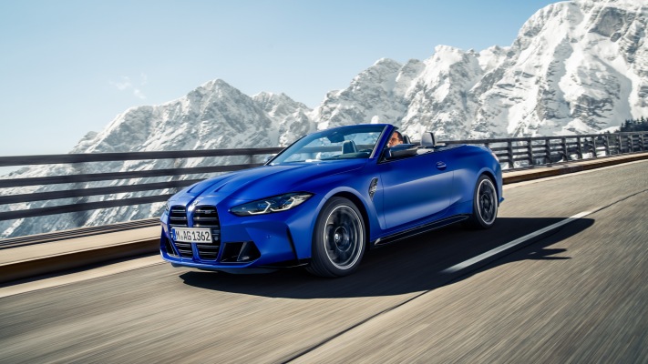 BMW M4 Competition Convertible M xDrive 2022. Desktop wallpaper