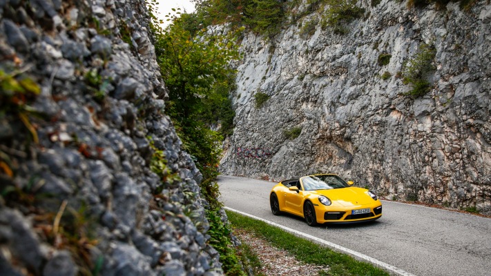 Porsche 911 Carrera GTS Cabriolet 2022. Desktop wallpaper