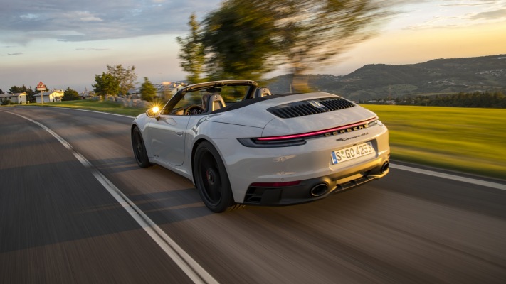 Porsche 911 Carrera 4 GTS Cabriolet 2022. Desktop wallpaper