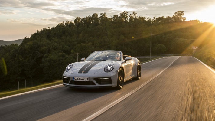 Porsche 911 Carrera 4 GTS Cabriolet 2022. Desktop wallpaper