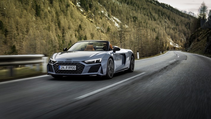 Audi R8 Spyder V10 performance RWD 2022. Desktop wallpaper