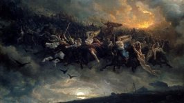 Desktop wallpaper. Peter Nicolai Arbo - The Wild Hunt of Odin