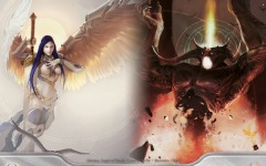 Desktop wallpaper. Divine vs. Demonic - Akroma & Lord of the Pit