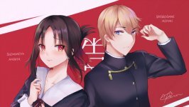 Desktop wallpaper. Kaguya Shinomiya & Miyuki Shirogane