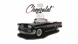 Desktop wallpaper. Chevrolet Impala 1958